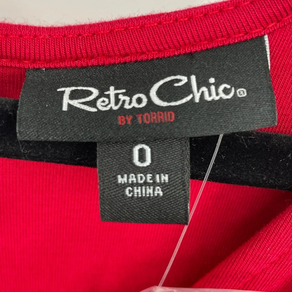 Torrid Retro Chic Red Black Nautical Anchor Button Midi Bodycon Dress 0 12 NEW - Picture 6 of 12